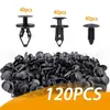 Saco com 120 peças de fivela 3 tipos de fivela de teto de para-choque conjunto híbrido a vapor Prego de perfuração tipo push universal