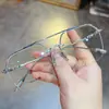 Nuevos Armazones de Lentes a la Moda y Versátiles de Jian Danke Luo, Armazón Grande Retro, Doble Puente, Armazón de Lentes de Prescripción Sin Marco, Lentes de Moda Sin Graduación