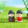 Joias de Micro Paisagem com Musgo para Roupas de Inverno Combinação de Bonecos Vovô e Vovó e Zilai Montagem DIY Ornamentos