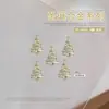 Enfeites de Nail Art de Natal Pilha de Metal Diamante Pérola Guirlanda de Árvore de Natal Liga de Diamante Enfeites de Unha 5 Peças