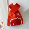 Bolso Chaleco Bolso Chaleco Bolso de Mano Tejido Casual Bolso de Mano Contraste de Color Ajedrez Bolso de Mano Coreano de Lujo Ligero