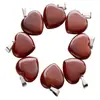 Fabricante Transfronteiriço Pedra Natural Pingente em Forma de Coração Quartzo Rosa Ágata Coração de Pêssego Colar Acessórios DIY Atacado Cristal Natural