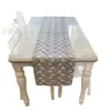 Camino de Mesa Bordado con Hilo de Plata Transfronterizo con Hoja, Tela Bordada de una Pieza para Decoración de Mesa de Café y Mueble de TV desde la Fábrica Origen