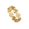 Suministro transfronterizo anillo de acero inoxidable que no se desvanece patrón geométrico hueco de cesta de flores objetivo anillo de acero de titanio joyería fabricante