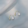 Brincos Simples de Pérola Gota d'Água para Mulheres, Estilo Coreano, Brincos Elegantes de Uso Duplo, Ganchos de Orelha com Personalidade para o Dia a Dia, Acessórios de Orelha Estilo Ins