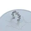 Anel de Flor de Diamante Prateado Brilhante Estilo Doce e Cool para Mulheres, Anel Simples e de Alto Padrão para Dedo Indicador Aberto, Anel Moderno e Versátil