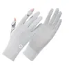 Guantes de Protección Solar para Mujer, Estilo Delgado de Seda de Hielo de Verano, Anti-UV, Sin Dedos, Compatibles con Pantalla Táctil, Antideslizantes, para Conducir y Montar Vehículos Eléctricos