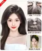Postizo de Flequillo de Gasa Ligero como una Nube para la Parte Superior de la Cabeza, Voluminizador, Cabello Realista para Cubrir Canas, Postizo de Flequillo de Corona Alta