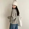 Amazon transfronterizo otoño e invierno nuevo cárdigan suéter de punto casual estilo coreano para mujer con rayas de contraste, top versátil
