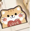 Tapete Absorvente de Lama de Diatomáceas Padrão Desenho Animado Porta Banheiro Entrada de Banheiro Tapete para Pets