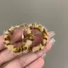 Pendientes de Peluche con Estampado de Leopardo de Diseño Retro de Nicho Pendientes de Aro Versátiles de Gama Alta para Otoño e Invierno Pendientes de Lujo Elegantes y Accesibles