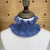 Nuevo Calentador de Cuello con Cuello de Volantes de Color Sólido Dongdaemun Suéter de Lana Tejido Otoño e Invierno Cuello Falso Protector de Cuello Cálido