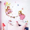 Bandera Colorida de Dibujos Animados Lindo Vestido de Flores Pequeña Princesa Pegatinas de Pared Autoadhesivas Estilo Chica Ins Pegatinas de Decoración de Habitación BR1041F