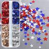 Día de la Independencia 12 Rejillas Colorido Forma de Estrella Brillo para Uñas Estrellas Mixtas Decoraciones para Uñas Brillo para Uñas de Mascotas Venta al por Mayor