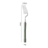 Conjunto de Faca, Garfo e Colher de Aço Inoxidável 304 com Acrílico, Design Elegante para Jantar Ocidental, Faca de Bife Exquisita, Garfo de Café e Colher de Sobremesa