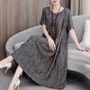 Vestido Floral de Algodão e Seda Tamanho Grande para Mulheres de Meia-Idade e Idosas Verão 2026 Novo Estilo Vestido Elegante para Mães de Meia-Idade Acima de 50 Anos