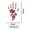Pegatinas de Tatuaje de Henna Europeas y Americanas, Pegatinas Desechables de Encaje Bermellón, Tatuajes Impermeables y a Prueba de Sudor, Estampados Semipermanentes Populares