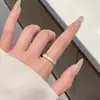 Anel de Cor Suave em Gradiente Estilo Coreano com Gotejamento de Óleo para Mulheres, Anel de Dedo Indicador Versátil Estilo Ins Nicho Luxo Leve Elegante Diário