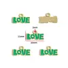 Acessórios para Joias de Liga DIY Letras Inglesas Amor Placa de Gotejamento de Óleo Pulseira Chaveiro Pingente de Colar W503