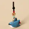 Pájaro de madera tallado a mano con alas, colgante para llavero de coche, decoración creativa para mochila, adorno artesanal, regalo
