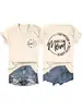 T-Shirt de Verão com Estampa na Frente e nas Costas, Decote V, Manga Curta, Tamanho Extra Grande 100kg Plus-Size, Design Inspirado, Top Casual Soltinho