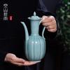Kongshan Chuva Longa Longquan Celadon Pote de Mão Garrafa de Sopa Garrafa de Vinho Imitação Song Ponto de Chá Ferramenta de Chá Bule com Filtro de Cerâmica Chinesa