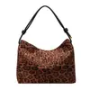 Exquisito bolso con estampado de leopardo para mujer, gran capacidad, nuevo bolso de hombro vintage otoño/invierno 2026, bolso cruzado informal para el día a día