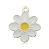 Llavero de metal con dibujos animados, aleación creativa, 1 pequeño colgante de flor, accesorios personalizados, aceite que gotea, color a juego, pequeño colgante de margarita.