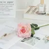 Rosa Redonda Espinhosa de Cabeça Única, Rosa Coroa, Material de Rosa Enrolada para Decoração de Casamento, Flor Artificial para Paisagismo de Loja