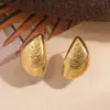 Brincos Myya de Aço Inoxidável Brincos de Coração Geométricos Plissados Brincos Femininos Joias Banhadas a Ouro 18K Venda Quente Transfronteiriça Europeia e Americana
