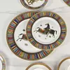 Serie Ogmatu Vajilla de Porcelana Hueso Plato para Comida Occidental Plato de Postre Plato para Pastel Plato para Brochetas Taza de Café y Platillo Caja de Regalo