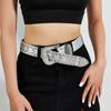 Novo Cinto de Diamantes Japonês e Coreano Estilo Europeu e Americano Estilo Punk Rebites Cinto de Strass Cinto Hip-Hop Estilo Motociclista Venda Direta da Fábrica