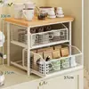 Estante de almacenamiento de escritorio para mesa de comedor y encimera, organizador multicapa extraíble para bocadillos, caja para bolsitas de té, mesa de centro y portavasos