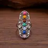 Anillo Abierto Ajustable de Flor Colorida de Esmalte Exquisito Retro Creativo Estilo Étnico de Nicho Anillo Clásico