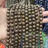 Aliexpress Más Vendidos Bronce Antiguo Gris Piedra Cuentas Redondas Cuentas Sueltas Pulsera Semi-Terminada Collar DIY Accesorios para Joyería Hecha a Mano Venta al por Mayor
