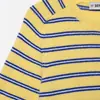 Estilo Europeo y Americano Transfronterizo Z Nueva Moda Ropa para Mujer al por Mayor Camisa de Punto de Manga Corta Rayada Holgada 2893100
