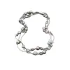 Collar de Perlas Estrelladas Gris Plateado Cadena Larga Cadena para Clavícula Cadena de Joyería de Alta Gama Estilo Coreano