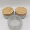 Botella de Vidrio Esmerilado para Crema de 200 ml, Botella para Crema Facial, Botella de Vidrio para Crema con Tapa de Madera de Bambú, Junta de Corcho, Botella Secundaria