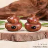 Tallado en Madera de Melocotonero Viejo Oso de Nariz Negra Calabaza Accesorios DIY, Accesorios de Manualidades, Colgante de Llavero Tejido, Colgante para Bolso