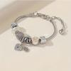 Pulsera Panjia Dora DIY con Cuentas Transfronteriza Explosiones Corona Aleación Gota de Aceite Corazón Candado Diamante Adhesivo Lazo Cobre