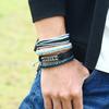 Pulseira de couro trançada punk nova vintage de 4 peças joias masculinas europeias e americanas pulseira de corda de cânhamo diy transfronteiriça pulseira