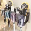 Rack de Armazenamento de Escova de Dentes e Pasta de Dentes para Banheiro de Luxo Leve Suporte de Copo para Enxaguante Bucal Multifuncional para Banheiro Doméstico Montado na Parede Sem Perfuração