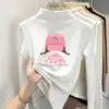 Blusa casual de manga comprida para meninas DeRong, nova coleção outono e inverno, design estiloso e versátil de gola alta para crianças mais velhas