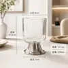 Taza de vidrio creativa con base de acero inoxidable para uso doméstico, vaso para jugo, vaso para agua, vaso para bebidas de hotel y restaurante, taza de café, vaso de cerveza