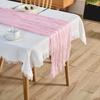 Caminho de Mesa Estilo Boêmio, Caminho de Mesa de Chiffon Franzido de Bali, Toalha de Mesa Trançada Estilo Europeu, Decoração para Festa de Casamento