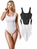Comercio Exterior Transfronterizo Europeo y Americano Amazon Body Ajustado sin Mangas de Cuello Redondo Estilo Camiseta sin Mangas para Mujer Sexy Ajustado