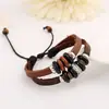 Nueva pulsera pulsera de piel de vaca con cuentas al por mayor pulsera vintage joyería de moda Yiwu pequeña mercancía
