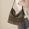 Bolso tejido de gran capacidad, diseño de moda simple calado, nicho, bandolera informal moderna personalizada