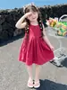 Vestido de niña para verano 2026, nuevo y elegante vestido de verano para bebé, vestido tipo chaleco de verano para niños, estilo fino tipo algodón
