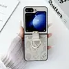 Funda de Teléfono Móvil Mickey de Moda Adecuada para Samsung Zflip3 Hebilla de Anillo Dibujo Animado Flip4 Popular Plegable Cubierta Protectora